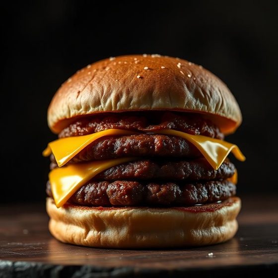 Double Smash burger — Two patties, lacy crust.