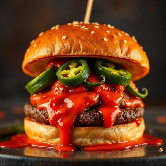 Inferno burger — Ghost pepper, honey, regret.